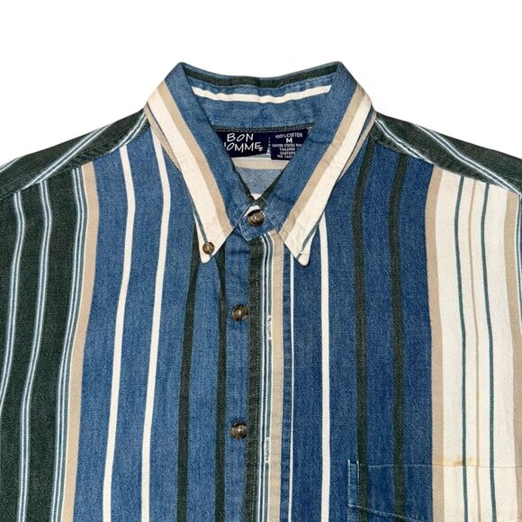 Vintage Stripped Flannel Button Down - Picture 3 of 7